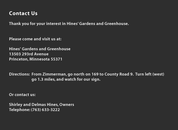 Hines Gardens Contact Us